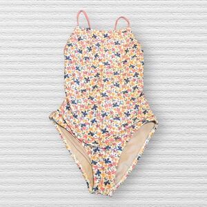 Tea Collection | Ditsy Floral | Tie Back | Swimsuit Size 12 Pink Blue